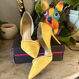 Yellow Suede Heels-Vince Camuto! Size 11